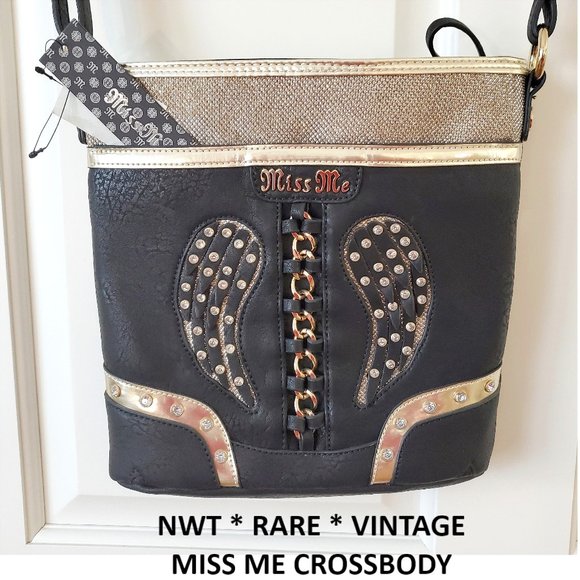 Miss Me Handbags - NEW! NWT RARE VINTAGE MISS ME ANGEL WINGS CROSSBODY HANDBAG
